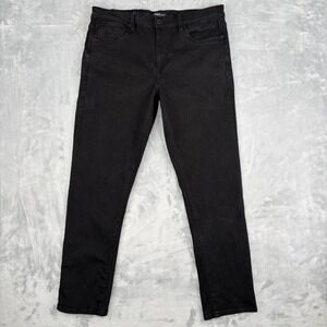 Kenneth Cole Jeans Mens 36x32 (Fits 36x31) Black Straight Fit Grunge Stretch